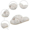 thumbnail image 6 of Mepaouo Women's Slipper Memory Foam Cross Band Fuzzy Slipper Cozy Open Toe Plush Bedroom House Shoes, 6 of 8