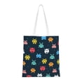 thumbnail image 1 of DouZhe Reusable Grocery Bags, Cartoon Aliens Game Monsters Lightweight Polyester Canvas Cloth Tote Bag for Travle Gym Shopping School, 15" x 16", 1 of 7
