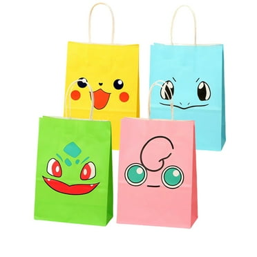 Pokemon Party Gift Bags, Birthday party bags, Cartoon candy bags, Party Decoration Supplies（16 Pcs:8.26"×5.9"×3.15"）