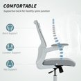 thumbnail image 3 of Ergonomic Office Chair with Lumbar Support & Flip-Up Armrests - Grey Mesh Task Desk Chair for Home Office, Living Room, or Study - Adjustable Height & Swivel, 3 of 7
