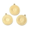thumbnail image 2 of Ion Plating(IP) 316L Surgical Stainless Steel Pendant for Enamel Settings Flat Round with Sun Real 18K golden Plated Tray: 4mm 13x12x1mm Hole: 1mm, 2 of 3