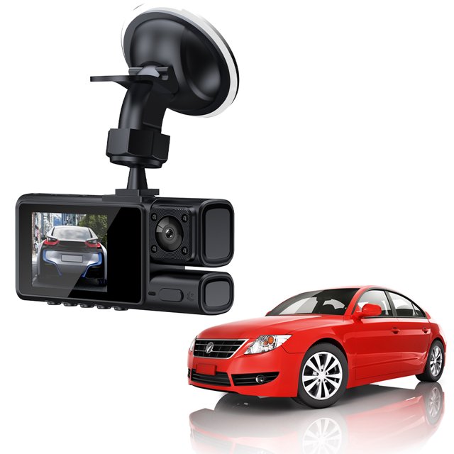 Videocámara para automóvil Dash Cam Detección 3 canales HD 1080P G-Sensor nocturna
