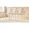 thumbnail image 3 of MAYEERTY Modern Plastic Chair Set of 4 Iron Tube Legs Dining Living Room Grey, 3 of 12