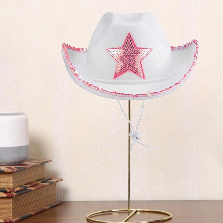 Western Cowboy Hat with Tiara Adjustable Neck Draw String  display picture 3