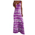 thumbnail image 2 of DailyTrove Women's Tie-Dye Sleeveless Maxi Dress, Casual Beach & Festival Wear, Lightweight Cotton Blend, Fit & Flare, Contrast Hem, 2 of 6