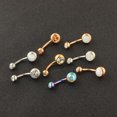 thumbnail image 4 of piezas de anillos para el ombligo de acero inoxidable con circonita cúbica y piedra de ojo de gato, 4 of 5