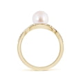 thumbnail image 2 of ANGARA Japanese Akoya Cultured Pearl and Diamond Infinity Ring in 14K Yellow Gold for Women | June Birthstone, Birthday, Anniversary, Jewelry Gift for Women | Natural Pearl Ring, 2 of 7