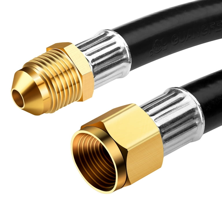 WADEO 12FT Propane Extension Hose, 3/8 inch Female Flare Fitting x 3/8 inch Male Flare Fitting Propane Hose for Gas Grill, RV, Turkey Cooker, Propane Fire Pit, Heater, Generator, Gas Grill, and More WADEO 12FT Propane Extension Hose, 3/8 inch Female Flare Fitting x 3/8 inch Male Flare Fitting Propane Hose for Gas Grill, RV, Turkey Cooker, Propane Fire Pit, Heater, Generator, Gas Grill, and More