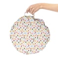 thumbnail image 2 of Leaves Round Floor Cushion with Handle, Colorful Arrangement of Nature Blossoming Abstract Tree Foliage Silhouette, Pillow for Living Room & Dorms, 18" Round, White and Multicolor, by Ambesonne, 2 of 4