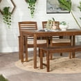thumbnail image 5 of Walker Edison Solid Wood 4-Piece Outdoor Patio Dining Set, Dark Brown, 5 of 10