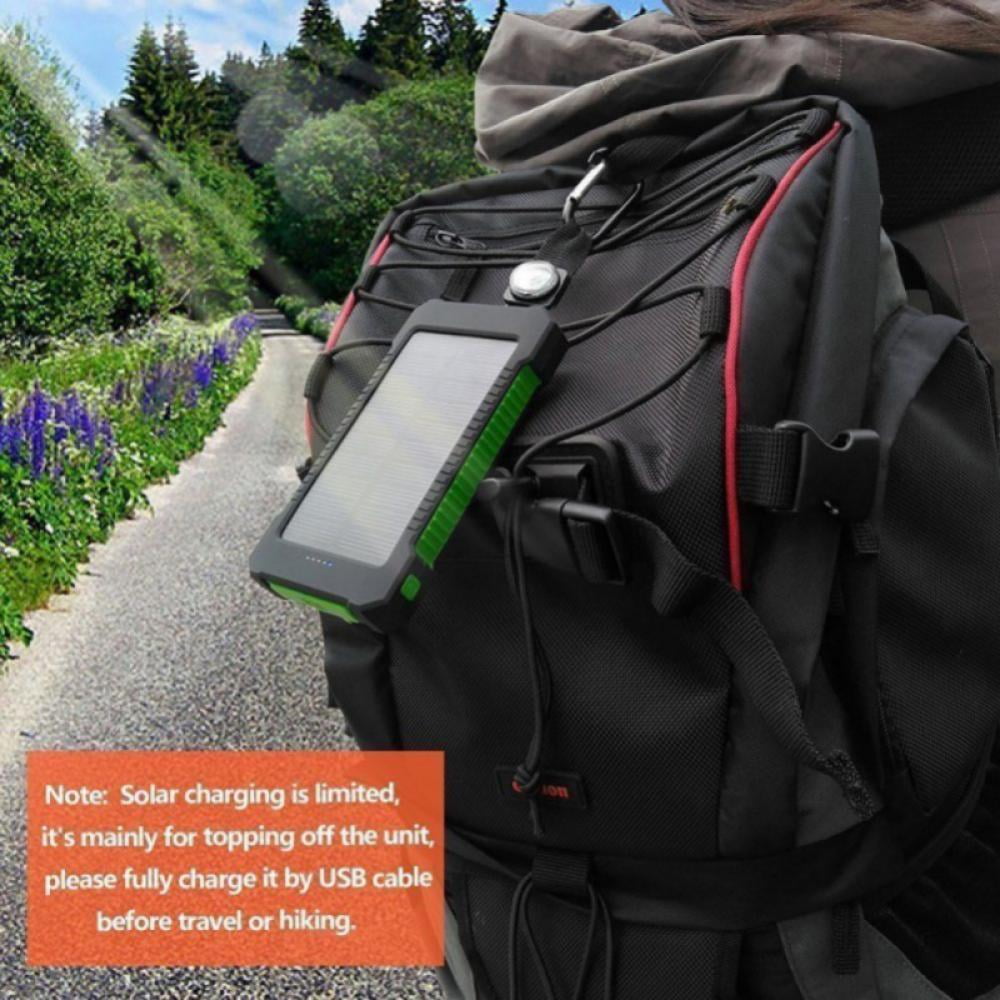 50000mAh Dual-USB Waterproof Solar Power Bank Portable LED LCD Battery Charger