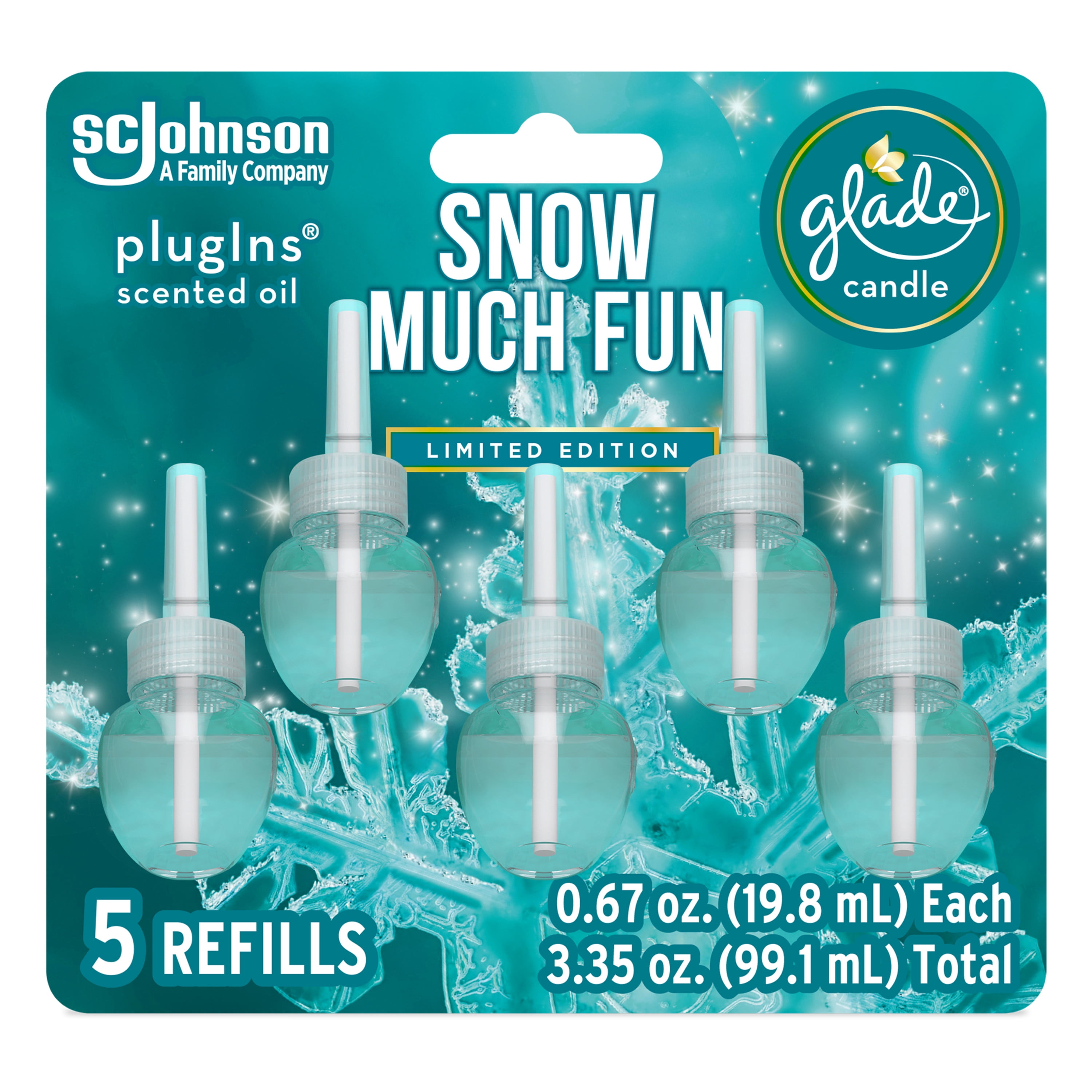 Glade Plug In Refills, 5 Refills, Electric Scented Oil, Snow Much Fun