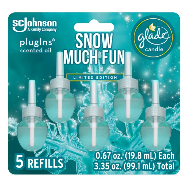 Glade Plug In Refills, 5 Refills, Electric Scented Oil, Snow Much Fun