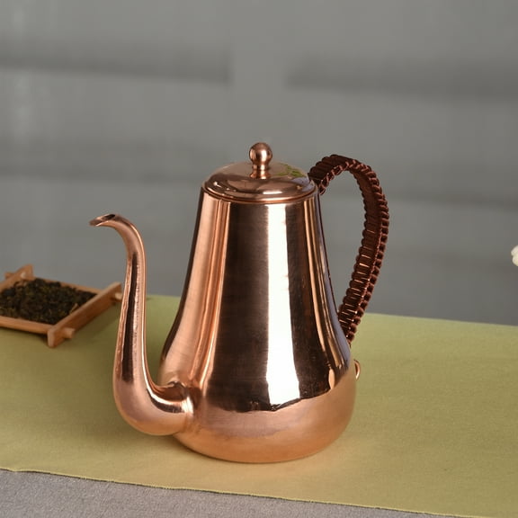 Wollet 1L Pure Copper Coffee Pot Thin Mouth Pot Pure Hand Made Coffee Pot Copper Kitchen Oil Pot