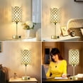 thumbnail image 5 of NATYSWAN Touch Crystal Table Lamp for Living Room,Small Bedside Nightstand Lamp with USB C+A Ports,3-Way Dimmable Modern Gold Lamp for Bedroom,Office,Reading, 5 of 7