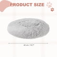 thumbnail image 2 of 15.7 Inch (40cm) Cat Dog Bed Round Soft Fluffy Plush Pet Bed, Gray, 2 of 7