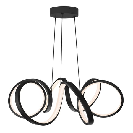 artika swirl ribbon integrated led pendant light black