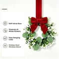 thumbnail image 5 of Mini Wreath, 9‑Inch Artificial Eucalyptus Wreath with Red Bow, Small Farmhouse Green Wreath for Porch Wall Window Cabinet Home Decoration, 5 of 5