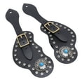 thumbnail image 1 of Adjustable Rhinestone Spur Straps, Faux Leather Cowboy Spurs for Equestrians, with Unique Design, Essential Accessory,  Spur Holder Set, 1 of 7