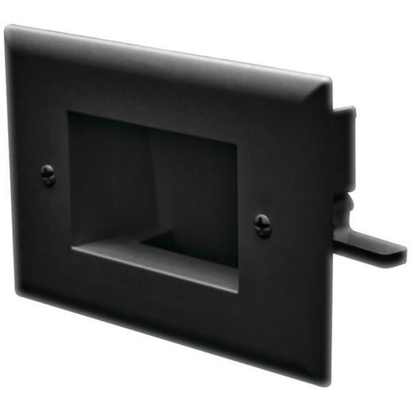 Easy-mount Recessed Low-voltage Cable Plate - black