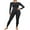 Black, variant on Charmo Womens Basic Thermal Underwear Sets Long Johns Layer Tops & Bottom Pajama Fall Winter