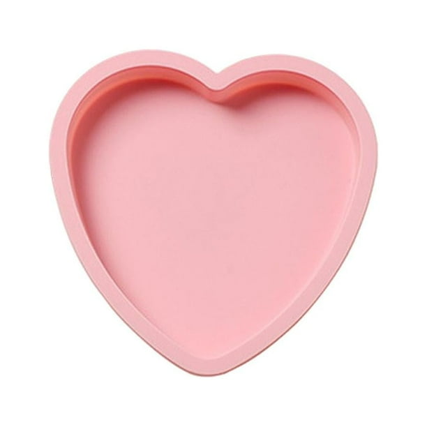 Molde multifuncional para pasteles en forma de corazón, de silicona duradera, apto para mousse, pasteles y pan. 6 pulgadas rosa