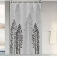 thumbnail image 2 of Fog Forest Grey Shower Curtain for Bathroom, Misty Jungle Pine Trees Plant Design Cloth Curtains Set, 72X72in, 2 of 5