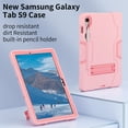 thumbnail image 4 of ELEHOLD Rugged Hybrid Case for Samsung Galaxy Tab S9 /S8 /S7 11 Inch, Tri-Layers Hard PC Soft Silicone Hidden Kickstand Anti-Scratch Shockproof Heavy Duty Case for Kids Men Women,Rosegold, 4 of 8