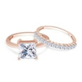 thumbnail image 4 of 2.25 CT 7MM Princess Cut Lab Created Moissanite Diamond Engagement Solitaire Ring With Band In 14K Rose Gold Over Sterling Silver (2.25 Cttw) - 11.5, 4 of 6