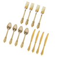 thumbnail image 4 of Transemion Plastic Forks Spoons Knifes Silverware Decor Party Golden 18.5cm 1Set, 4 of 6