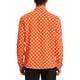 thumbnail image 3 of Camisa de vestir de manga larga de botones para hombre INSPIRE CHIC con estampado de lunares 2XL Naranja, 3 of 7