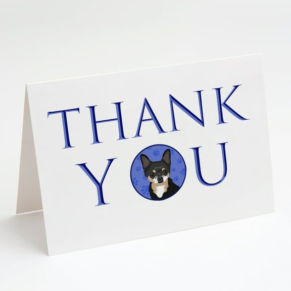 Chihuahua Tricolor #2 Thank You Greeting Cards and Envelopes Pack of 8 7 in x 5 in