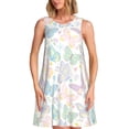 thumbnail image 1 of Fotbe Colorful Butterfly Vestido de Verano sin Mangas para Mujer – Vestido Midi Línea A, Estilo Camiseta Floral, Vestido Playero Casual y Fluido, 1 of 7