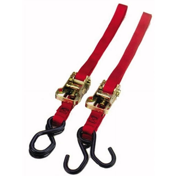 Ancra 47439-10 1 in. x 5.2 ft. Ratcheting Buckle Tiedowns - Pair