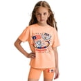 thumbnail image 2 of CCRFTGI 250th Anniversary Summer Outfits for Kids Girls Size 8 2 Piece Outfits Patriotic 250th anniversary usa Clothing Sets Tee Top and Shorts July 4th Celebration Lounge Set Orange 11-12 Years, 2 of 5