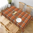 thumbnail image 3 of Fall Tablecloth Rectangle 60 x 84 Inch Autumn Thanksgiving Orange Plaid Table Cloth Polyester Fabric Farmhouse Holiday Harvest Table Cover for Home Party Picnic Indoor Outdoor Decor, 3 of 7