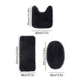 thumbnail image 4 of Hwuxmo Solid Color Bath Mats 3 Set Bathroom Rugs For 3 Pcs Toilet Mats Universal Soft Comfortable Water Absorption Non-Slip Thick Machine Washable Easier To Dry Dark Black, 4 of 8