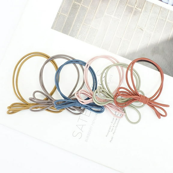 EXHUMKY 6Pcs Women Hair Ties Bowknot Assorted Color Occasions