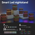thumbnail image 4 of Night Stand, LED Nightstand, Modern Nightstand with Charging Station, Night Stand with 2 Drawers and Sliding Door, Curvy Edge, Small Bedside Table for Bedroom, Walnut, 4 of 9