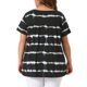 thumbnail image 3 of Camisetas básicas de verano de cuello redondo con pliegues para mujeres de tallas grandes Agnes Orinda, de tie dye, de manga corta, 4X, negras, 3 of 6
