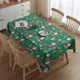 thumbnail image 2 of Green Christmas Santa and Icon Pattern Rectangle Tablecloth 60"x84",Waterproof Polyester Rectangle Table Cloth, Wipeable Spillproof Polyester Tablecloth for Dining, Camping, Indoor and Outdoor, 2 of 5