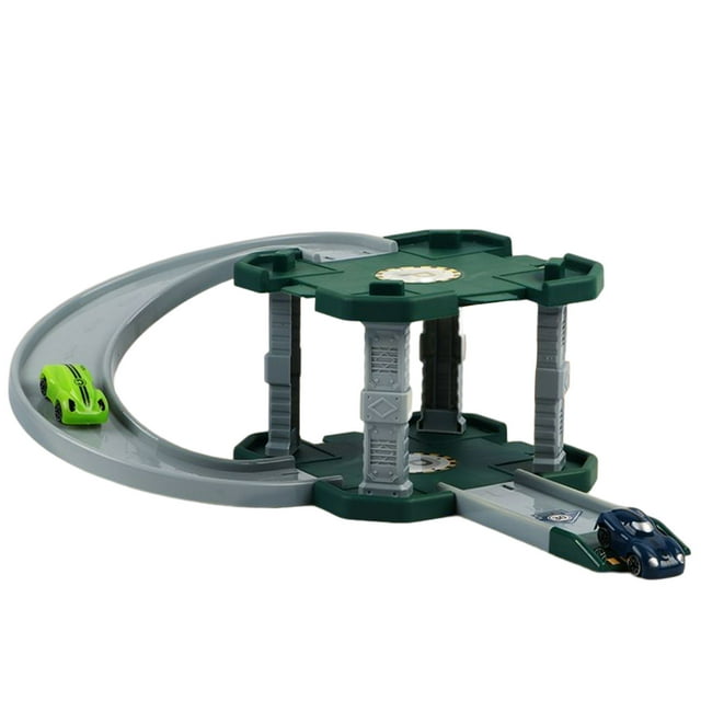 Jindong Toddler Playset Loop Raceway Race Track with Sounds 2Toy Cars for Ages 18+ Months