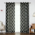 thumbnail image 1 of Quality Home Flex Linen Blend Moroccan Nickel Grommet Curtains - Black - 52" x 96" (Set of 2 Panels), 1 of 3