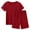 Wine, variant on Scyoekwg Womens Sets Clothes Women 2 Piece Outfits Solid Color Round Neck Short-sleeved Top Shorts Home Wear Set (Wine,XL)