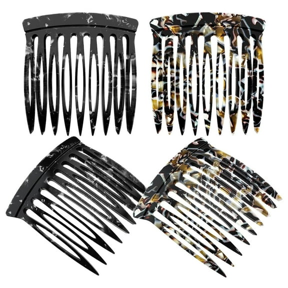 4PCS Hair Side Combs - Small French Side Hair Comb Clips for Women Decorative Bun Twist Hair Accessories