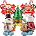 thumbnail image 4 of Globos navideños inflables 2025 de pie, Papá Noel, muñeco de nieve, juego de globos de papel de aluminio, suministros de decoración, decoración de Año Nuevo, 4 of 5