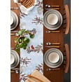 thumbnail image 5 of Table Runners 48 Inches Long Dress Scarves, Blue Snowman Christmas Farmhouse Kitchen/Dining Table Runner, Short Coffee Tablerunners, Xmas Tree Branch Birds 13x48 Inch, 5 of 7