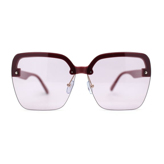 Womens Rimless Butterfly Chic Light Fashion Sunglasses Burgundy Light Purple