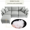 thumbnail image 2 of Ustyle Feather Cushion Sectional - Convertible, Reversible Chaise, Modular, Zipper Closure, Sloped Armrest, Gray Feather-filled Upholstery, 2 of 5