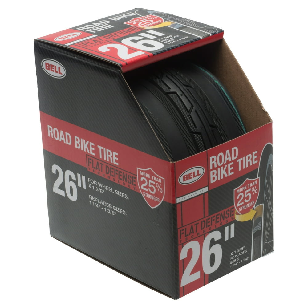 Bell Flat Defense Road Bike Tire, 26" x 13/8", Black